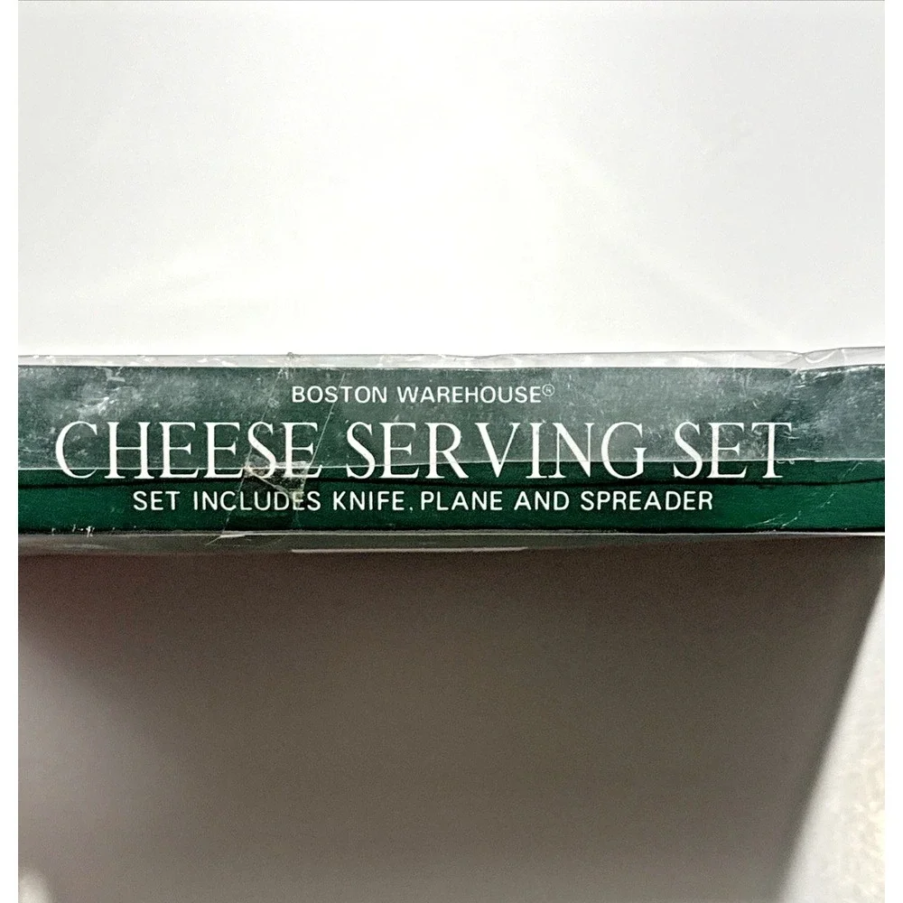 Boston Warehouse 3 Piece Stainless Steel‎ Christmas Cheese Serving Set NIB